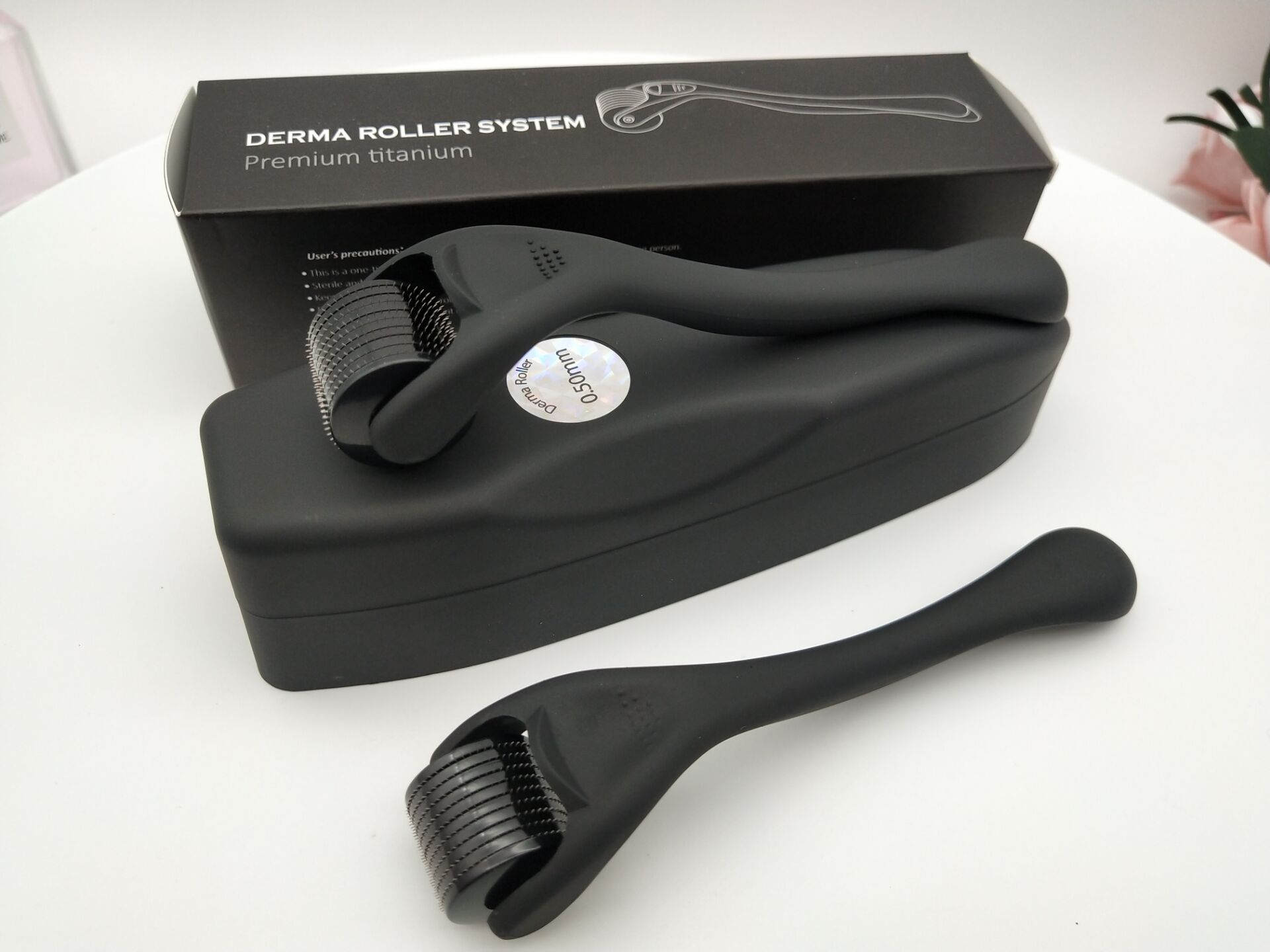 Matte Black 0.5mm Stainless Steel Beauty Derma Skin Roller Dermaroller 540