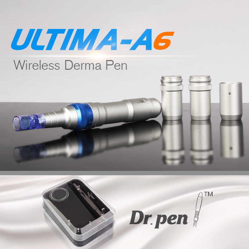 A6 wire&wireless derma pen with two batteries