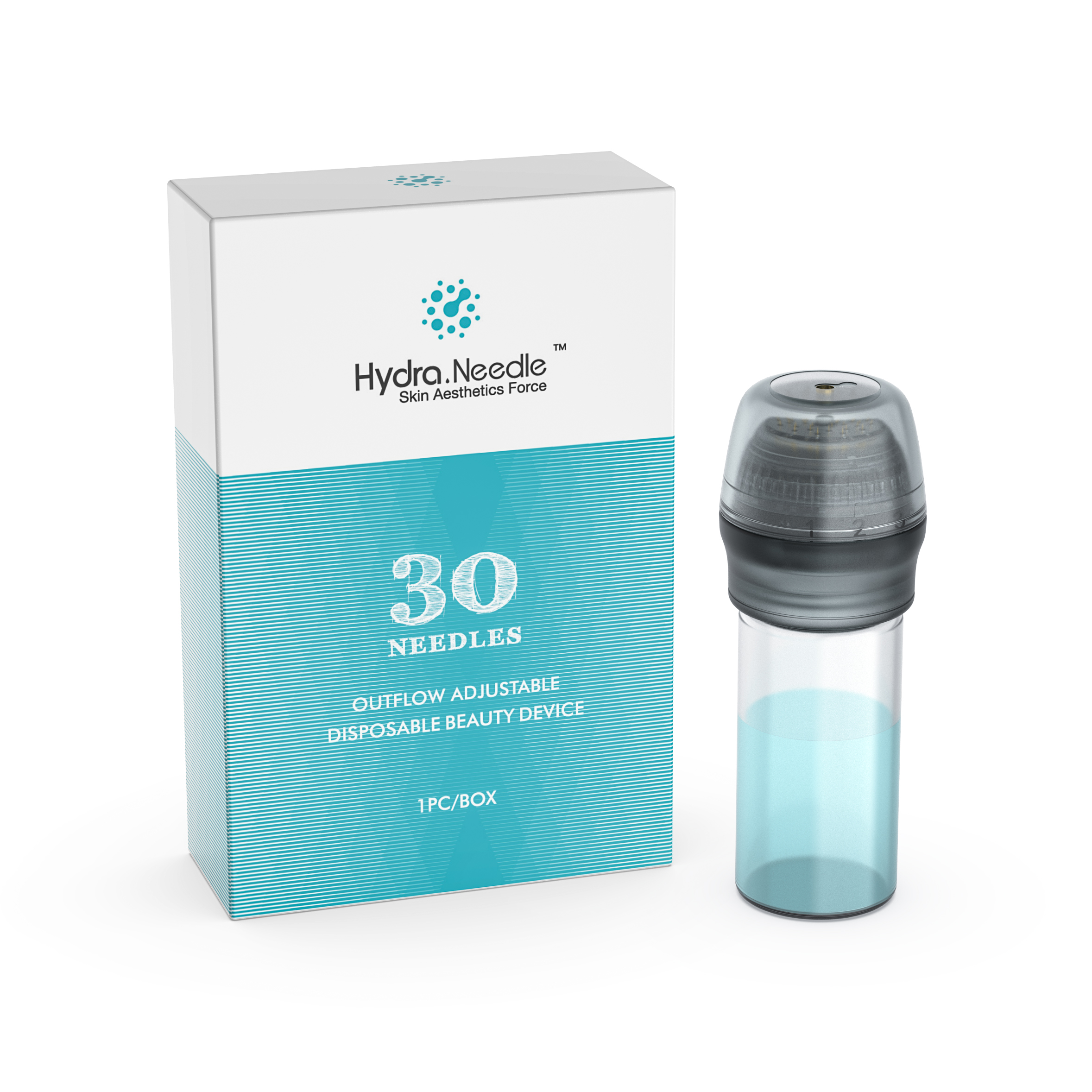Hydra Needle Derma Stamp HN30 30 Pins Fine Titanium Needles Derma Seal Serum Applicator With Adjustable Liquid Output For Hair Growth, Skin Care, Moisturize skin, Fade Fine Lines, Repair Acne Marks