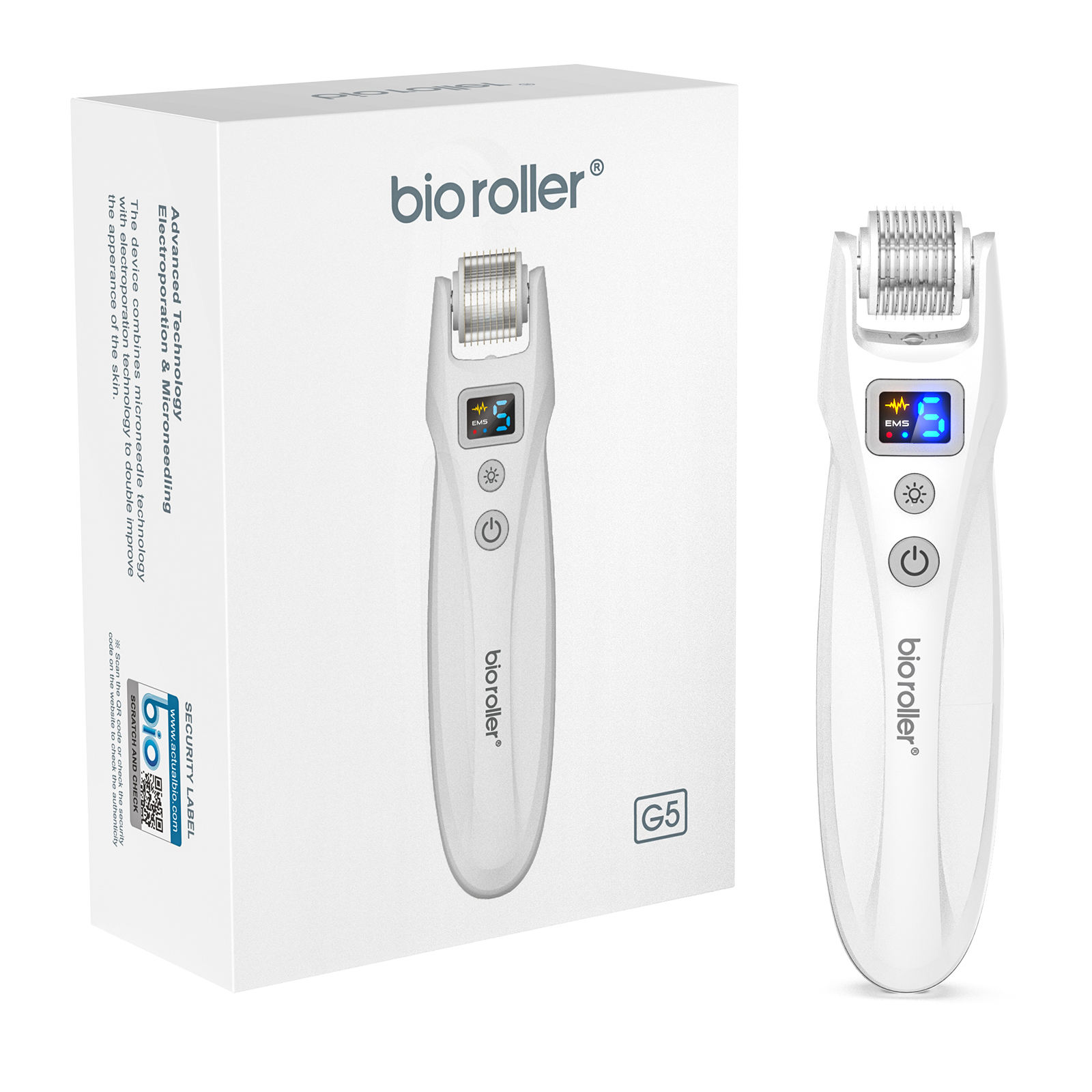 LED Derma Roller Bio Roller G5 With Titanium Needles 5 Levels 540pcs Micro Needles Roller for skin cell repair Face Body Skin Rejuvenation Beauty Salon Home Use